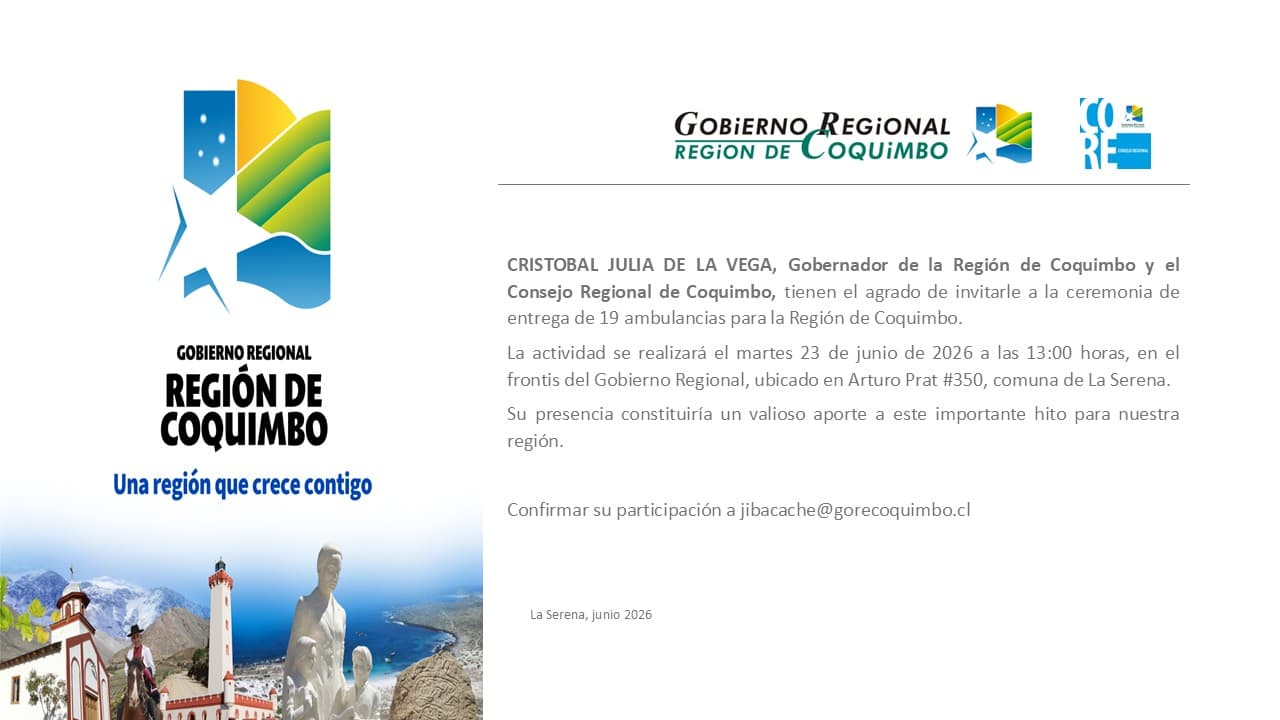 Gobierno Regional entregará 19 ambulancias a red de salud de Coquimbo