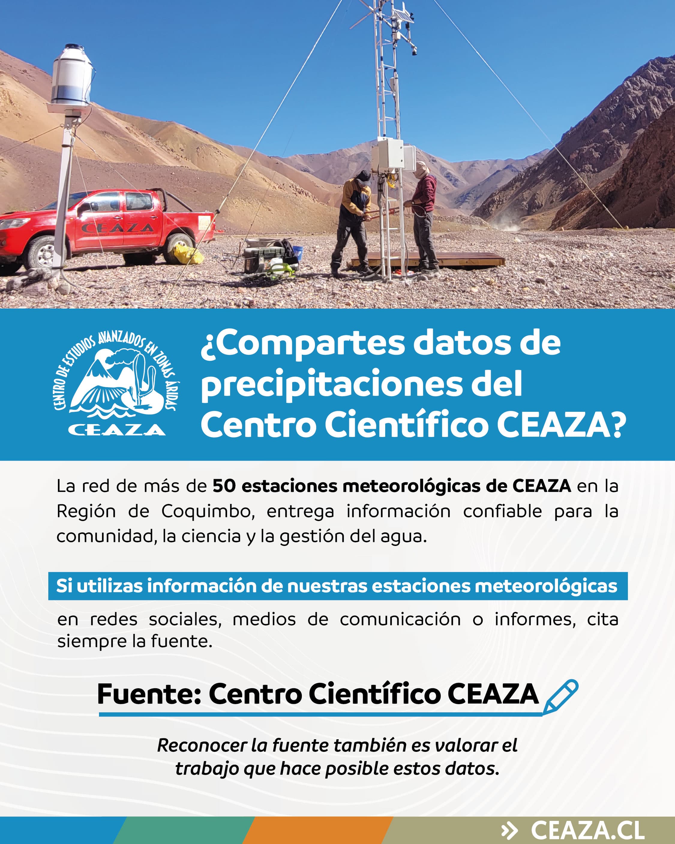 CEAZA registra precipitaciones y nevadas en valles del Elqui, Limarí y Choapa
