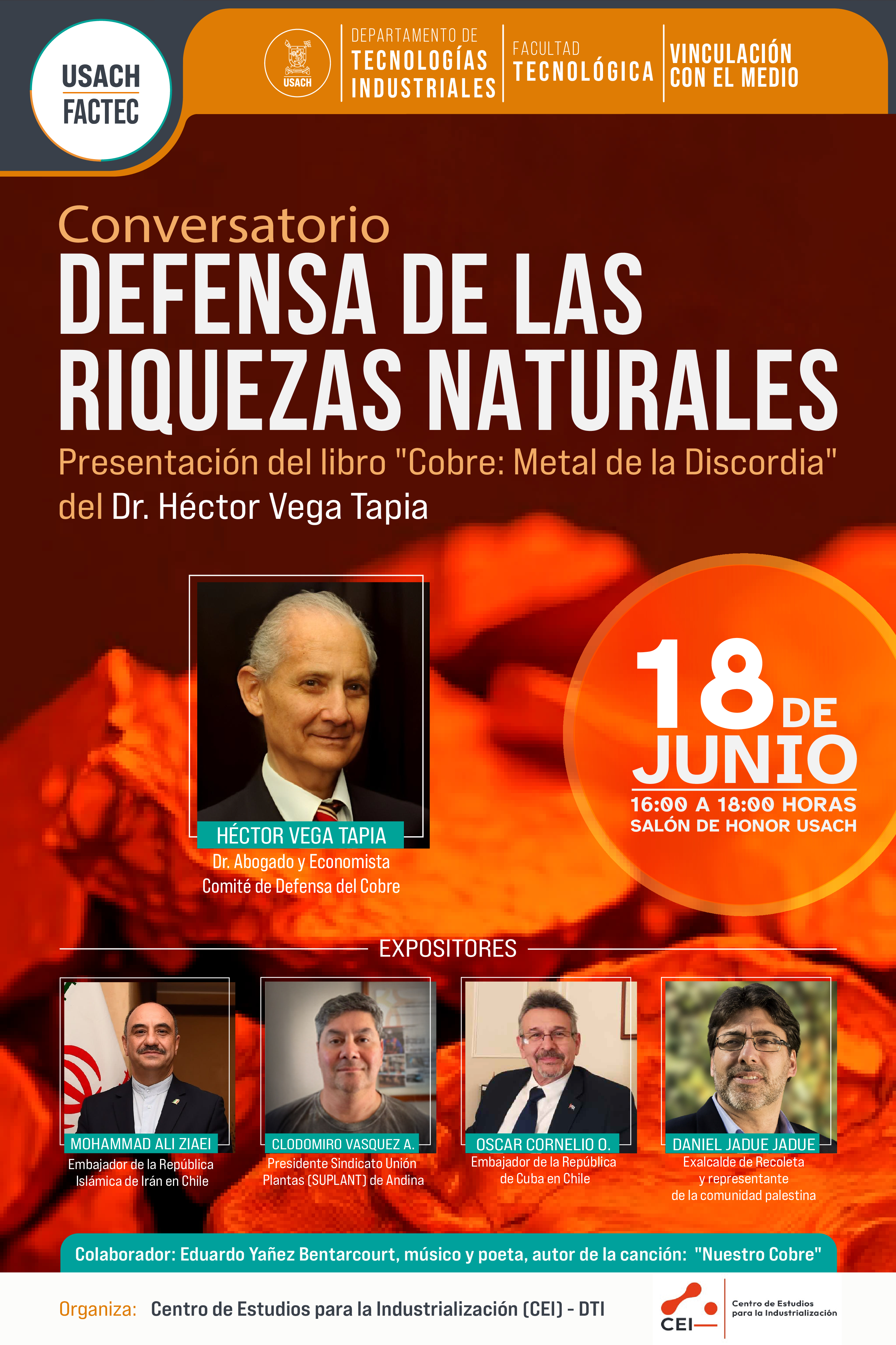 USACH realizará conversatorio sobre defensa de riquezas naturales y presentación de libro sobre el cobre